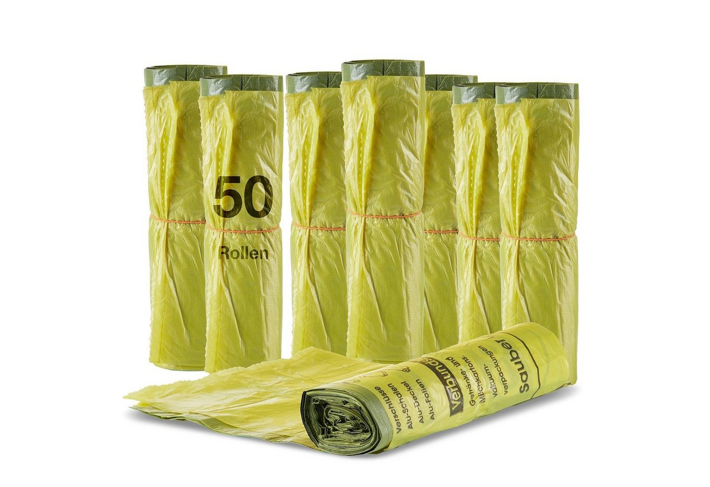 BigDean Müllbeutel 50 Rollen (650 Säcke) 90 L HDPE Gelb ca. 60x87 cm plus 5cm Umschlag von BigDean