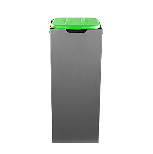 BigDean Müllsackständer SichtFix Grün mit Sichtschutz - 80L - Müllsackhalter Bauset für Gelben Sack - Mülleimer Müllbeutelständer Müllbeutelhalter von BigDean