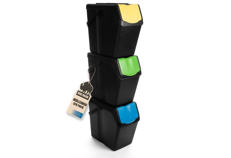 BigDean Mülltrennsystem 3x25L Mülltrennsystem Mülleimer 3 Fächer Stapelbar mit Henkel BigDean Mülltrennsystem 3x25L Mülltrennsystem Mülleimer 3 Fächer Stapelbar mit Henkel von BigDean