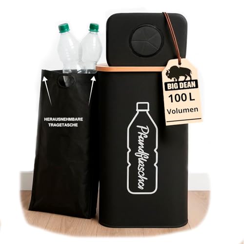 BigDean Pfandflaschen Sammelbehälter 100L inkl. Tragetasche - Flaschensammler Leergut von BigDean