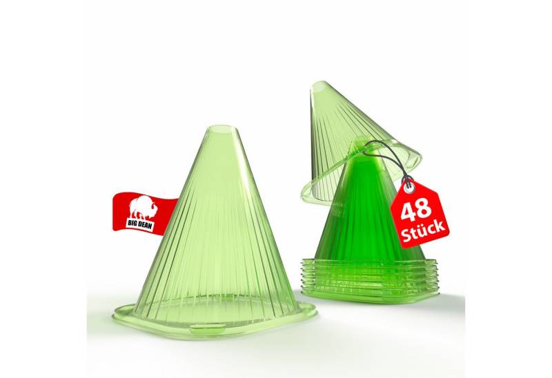 BigDean Pflanzkübel -Pflanzenhut 48 Stück Pflanzhilfe Pflanzglock grün Frostschutz (Set, 48 St., Pflanzkegel), Schutz vor Schädlingen, Schnecken, Vögel, Witterungsschutz von BigDean