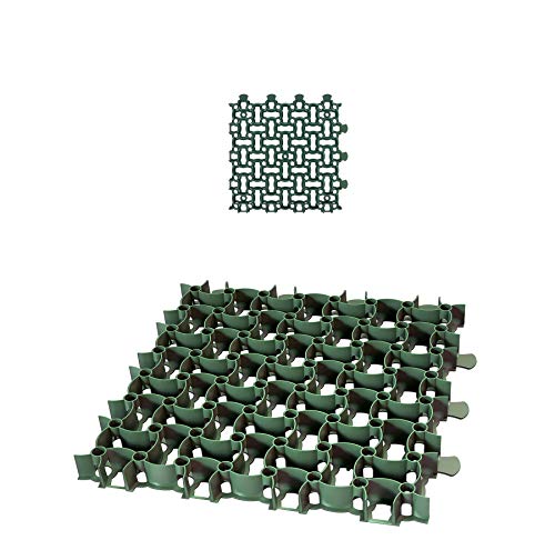 BigDean Rasengitter Paddockplatte 50x50 cm Reitplatzmatten Rasenmatten Rasenwaben Kiesgitter Parkplatzrasen 0,25 m² von BigDean