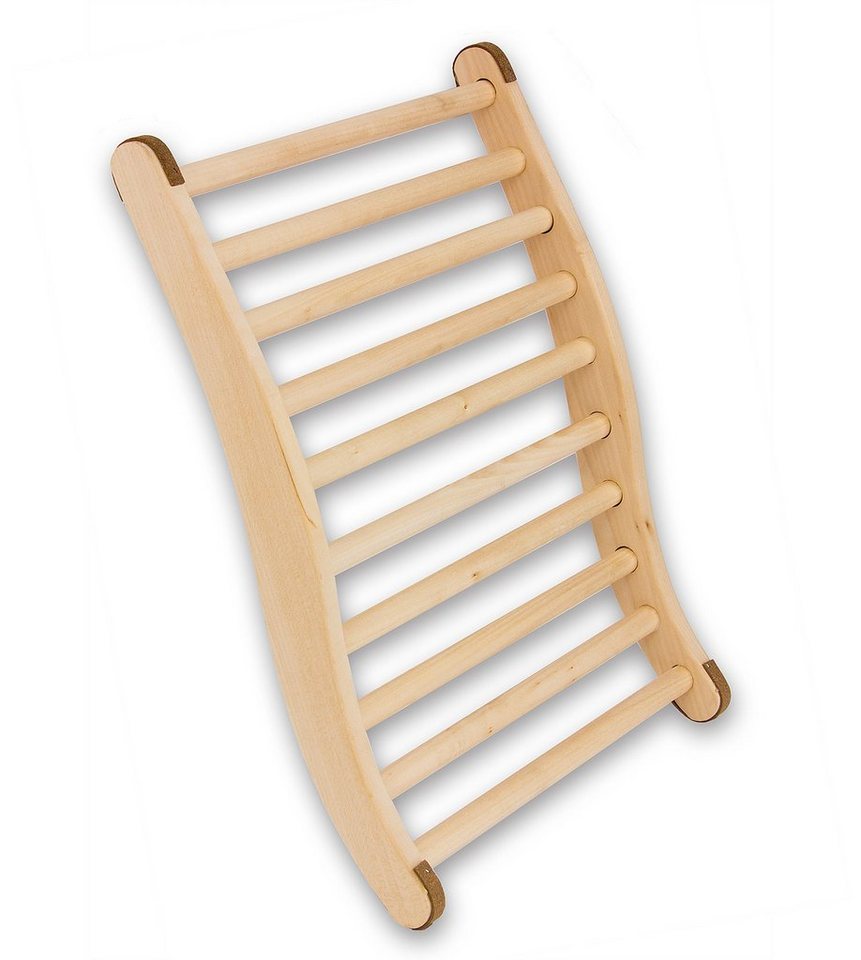 BigDean Sauna-Rückenlehne Ergonomisch aus Weichholz in S-Form mit rutschfesten Stopper 51 cm (1 St) von BigDean