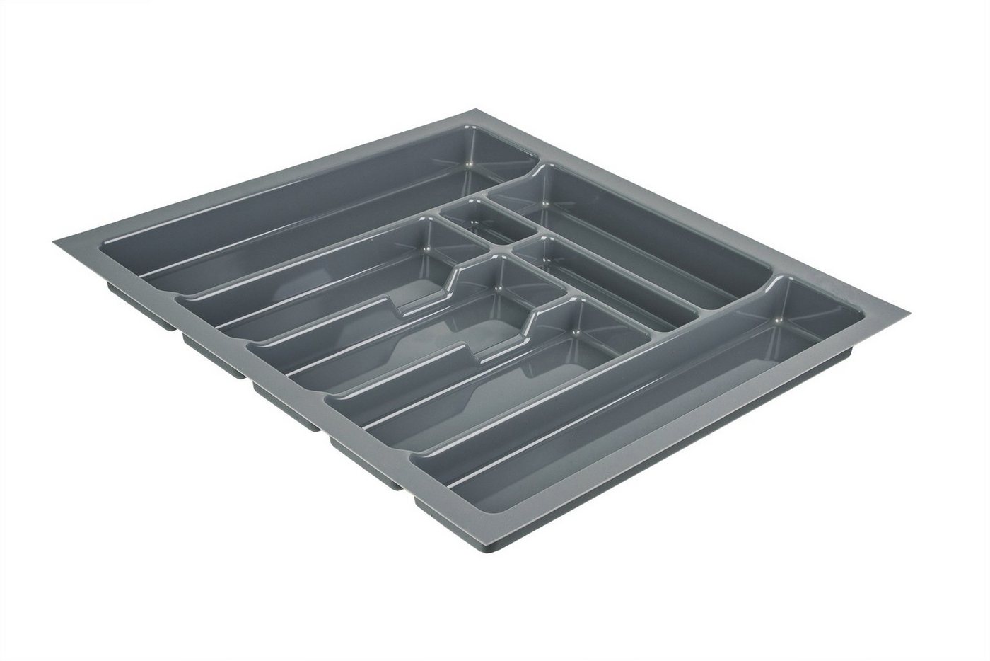 BigDean Schubladeneinsatz Besteckkasten Besteckeinsatz 70 cm Zuschneidbar 630x490mm silber-grau von BigDean