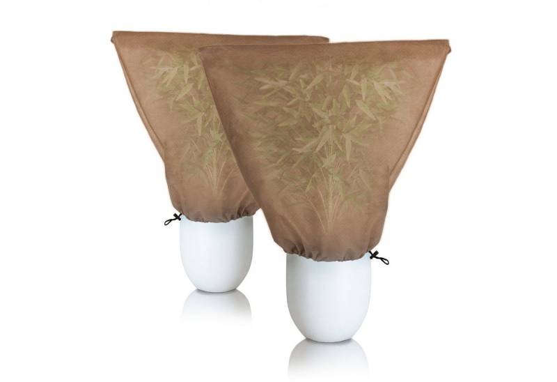 BigDean Schutzhaube 2er Set XXL Winterschutz Kübelpflanzensack 120 x 180 cm BRAUN,(Set, 2-tlg., 2er) Vlies, Winterschutz, Schutzhaube, Für Kübelpflanzen von BigDean