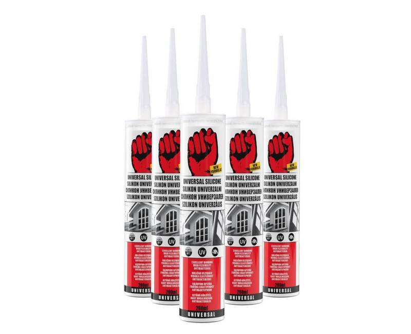 BigDean Silikon 5x Universal Silikon transparent - Premium Bausilikon Dichtmasse, (5-tlg) von BigDean