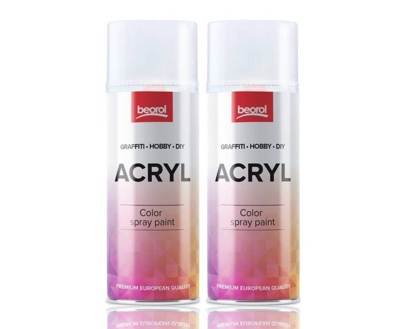 BigDean Sprühlack 2x Sprühfarbe Matt Verkehrsweiß, glänzend-400ml Spraydose Acryllack BigDean Sprühlack 2x Sprühfarbe Matt Verkehrsweiß, glänzend-400ml Spraydose Acryllack von BigDean