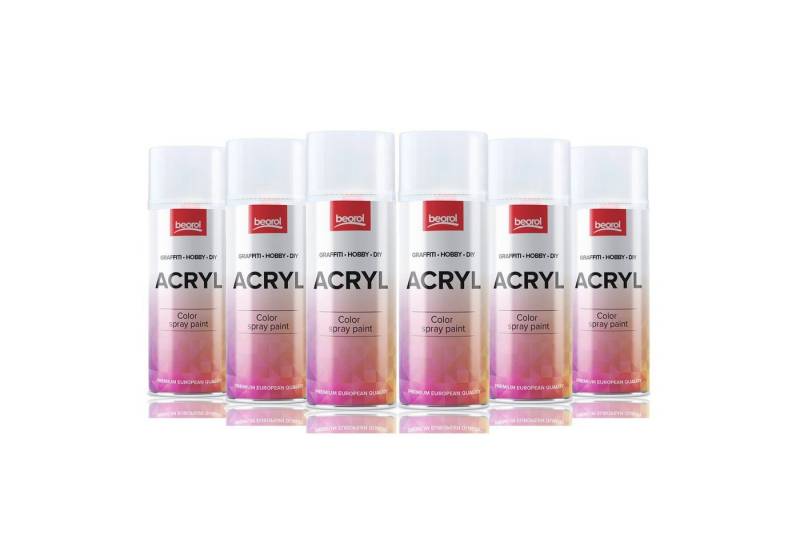 BigDean Sprühlack 6x Sprühfarbe weiß, matt - Sprühfarbe Spraydose Acryllack DIY Lack BigDean Sprühlack 6x Sprühfarbe weiß, matt - Sprühfarbe Spraydose Acryllack DIY Lack von BigDean
