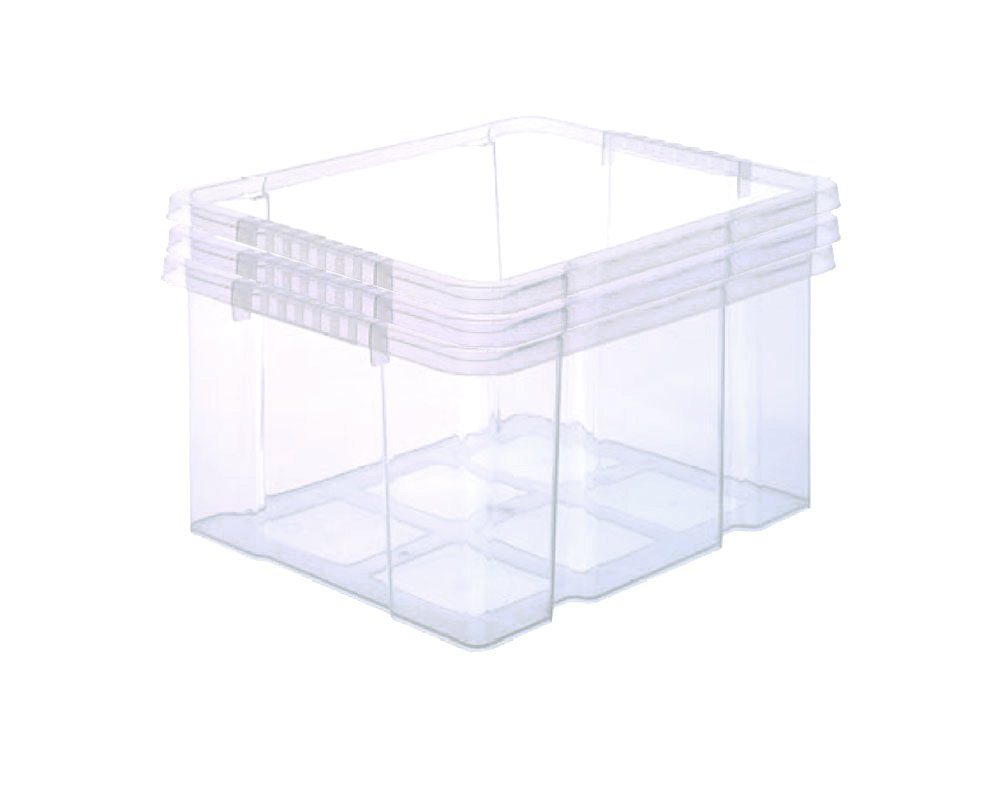 BigDean Stapelbox Kunststoffbox Eurobox stapelbar 44x35x24cm passt in Kastenregale (3 St) von BigDean