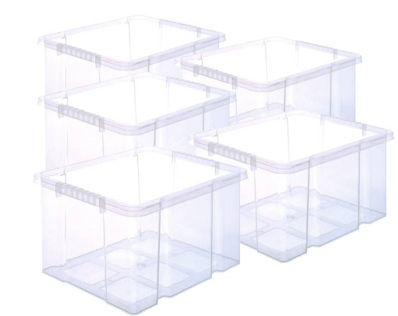 BigDean Stapelbox Kunststoffbox Eurobox stapelbar 44x35x24cm passt in Kastenregale (5 St) von BigDean