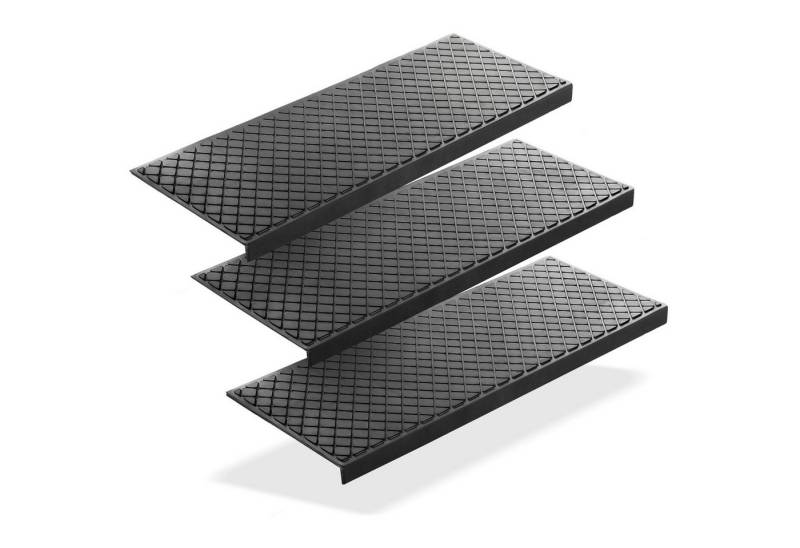 BigDean Stufenmatte 3 Stück Treppenstufenmatten aus Gummi 75 x 25 cm Anti Rutsch, Eckig BigDean Stufenmatte 3 Stück Treppenstufenmatten aus Gummi 75 x 25 cm Anti Rutsch, Eckig von BigDean