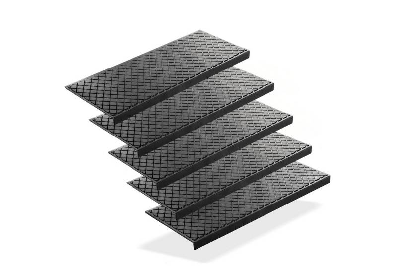 BigDean Stufenmatte 5 Stück Treppenstufenmatten aus Gummi 75 x 25 cm Anti Rutsch, Eckig BigDean Stufenmatte 5 Stück Treppenstufenmatten aus Gummi 75 x 25 cm Anti Rutsch, Eckig von BigDean