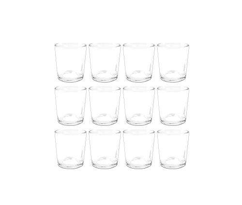 BigDean Teelichtgläser 12er Set Trichterform 7 x 5,5 cm (HxØ) Glas klar für Tischdeko,Hochzeitsdeko, Partydeko, Desserts von BigDean