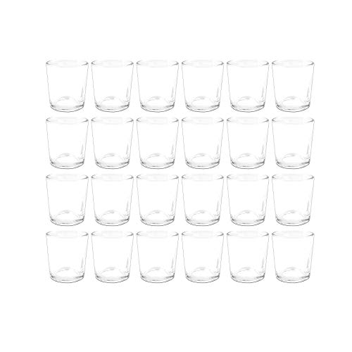 BigDean Teelichtgläser 24er Set Trichterform 7 x 5,5 cm (HxØ) Glas klar für Tischdeko,Hochzeitsdeko, Partydeko, Desserts von BigDean