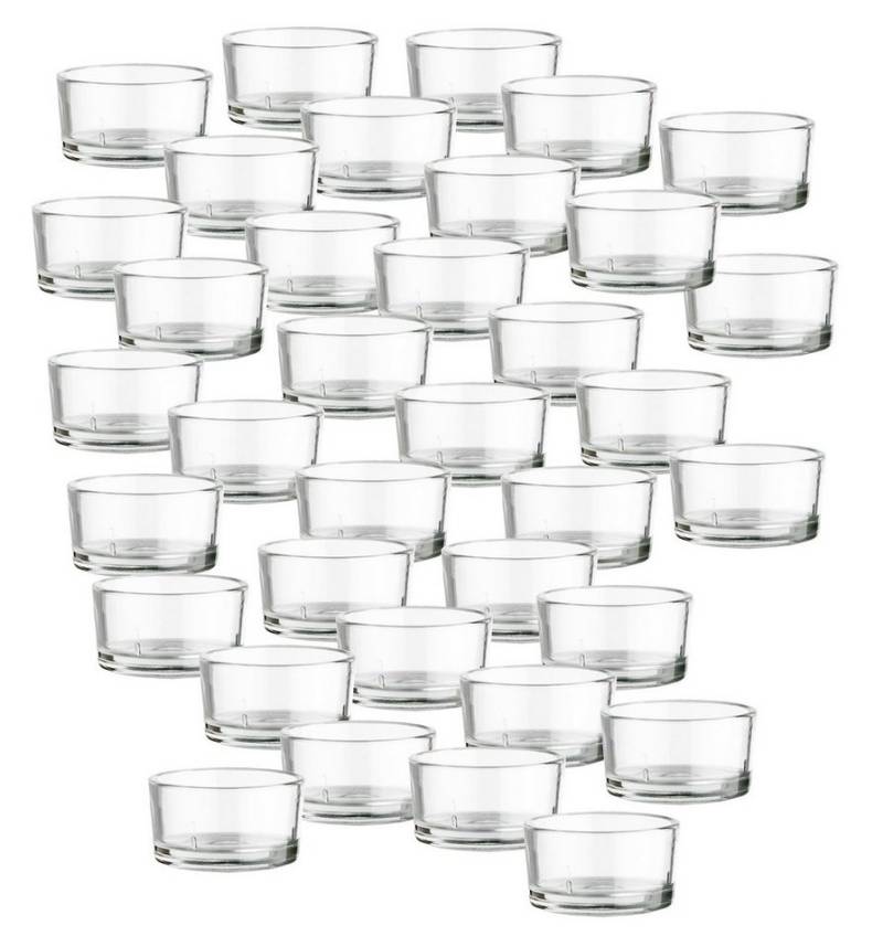 BigDean Teelichthalter 36er Set Teelichtgläser - Premium Qualität Made in Germany (Set, 36 St., Teelichtgläser), Spülmaschinenfest, Robustes Glas, Vielseitig von BigDean