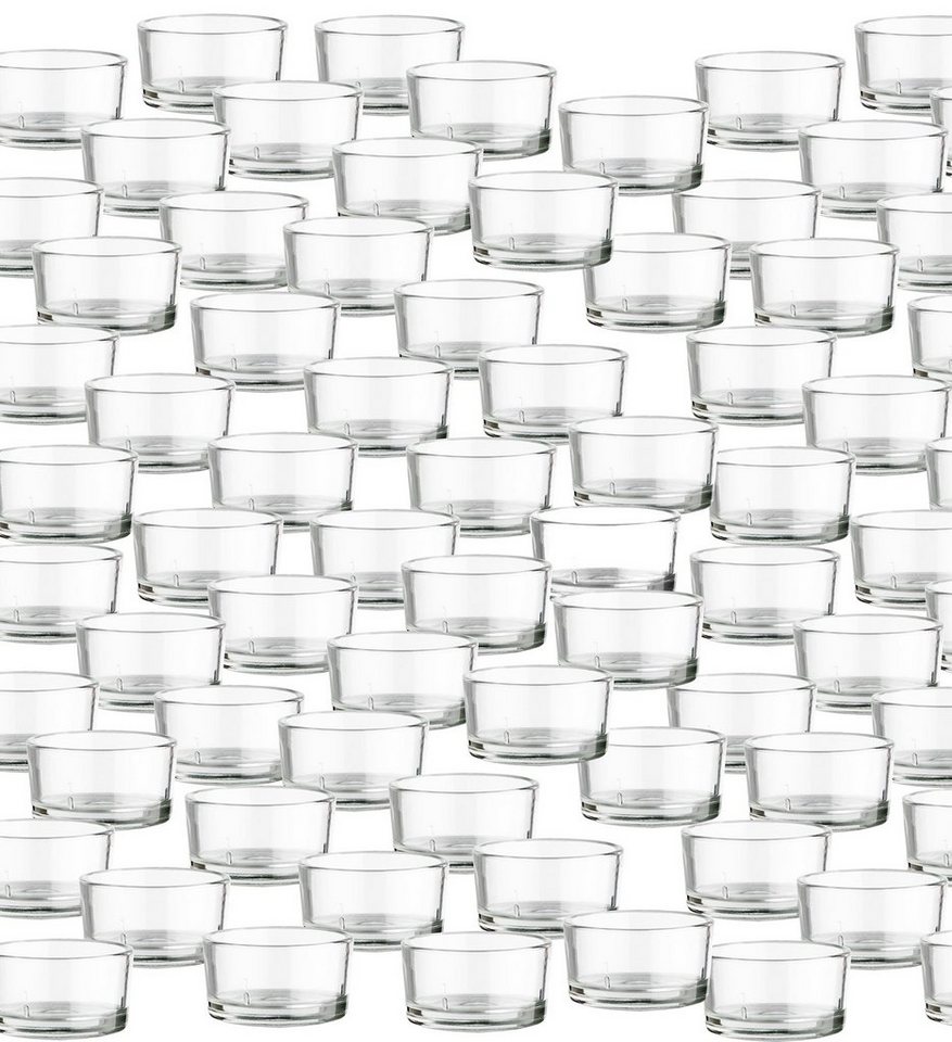 BigDean Teelichthalter 48er Set Teelichtgläser - Premium Qualität Made in Germany (Set, 48 St., Teelichtgläser), Spülmaschinenfest, Robustes Glas, Vielseitig von BigDean