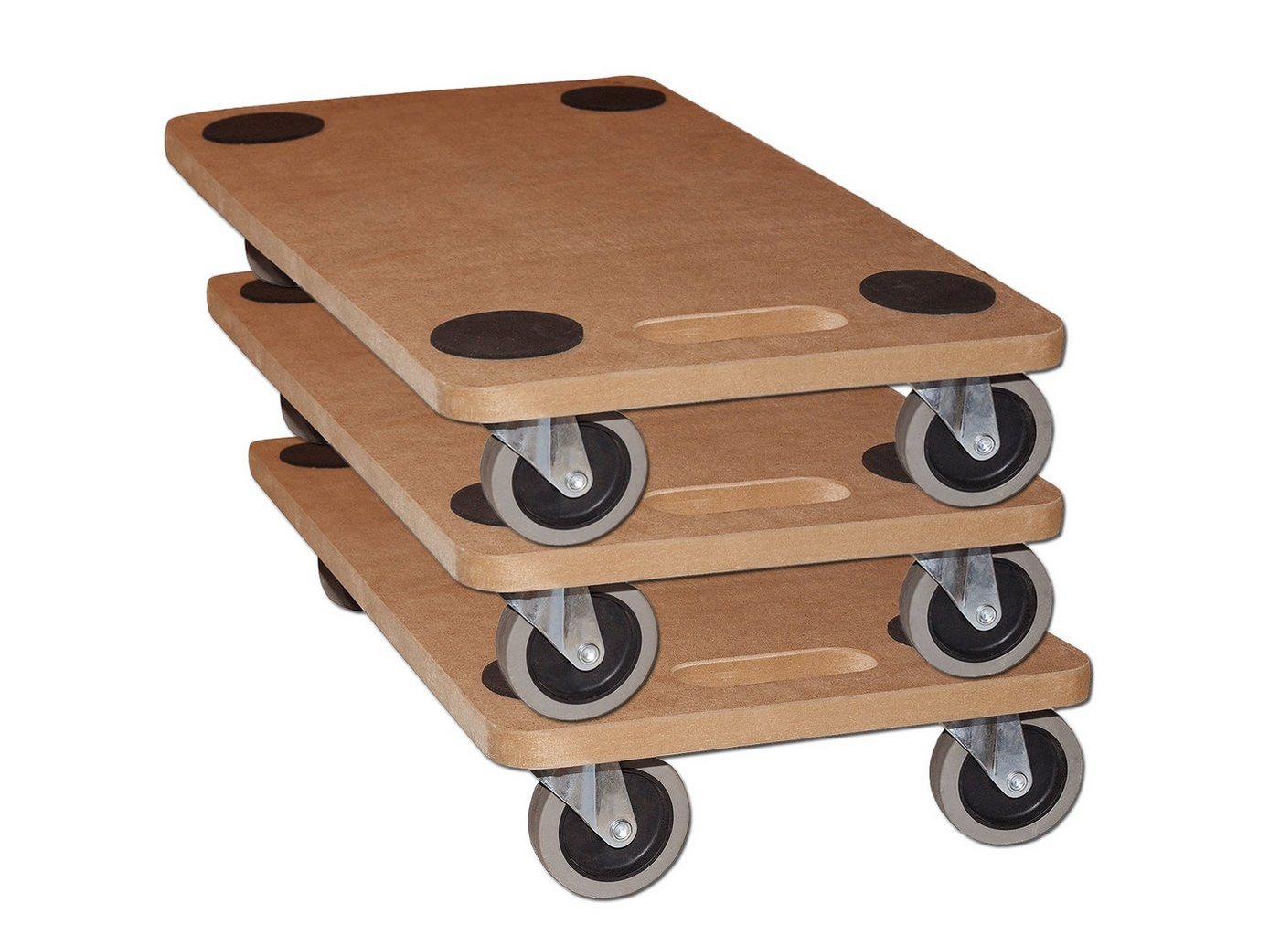 BigDean Transportroller 3x Möbelroller 250kg Rollbrett MDF, (3-St) von BigDean