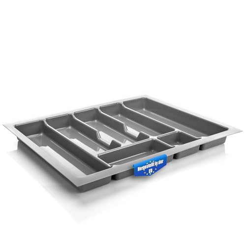BigDean Universal Besteckeinsatz für Schubladen 60 cm - Zuschneidbar - Schubladeneinsatz aus Kunststoff 530x430mm - Besteckkasten silber-grau - Made in Europe BigDean Universal Besteckeinsatz für Schubladen 60 cm - Zuschneidbar - Schubladeneinsatz aus Kunststoff 530x430mm - Besteckkasten silber-grau - Made in Europe von BigDean
