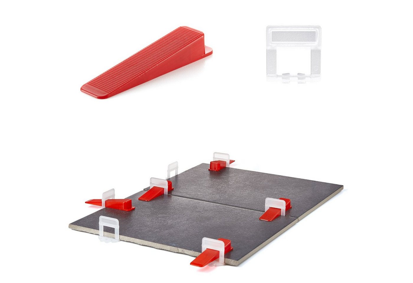 BigDean Verlegeset 2mm Fliesen Nivelliersystem 1000 Laschen 200 Keile BigDean Verlegeset 2mm Fliesen Nivelliersystem 1000 Laschen 200 Keile von BigDean