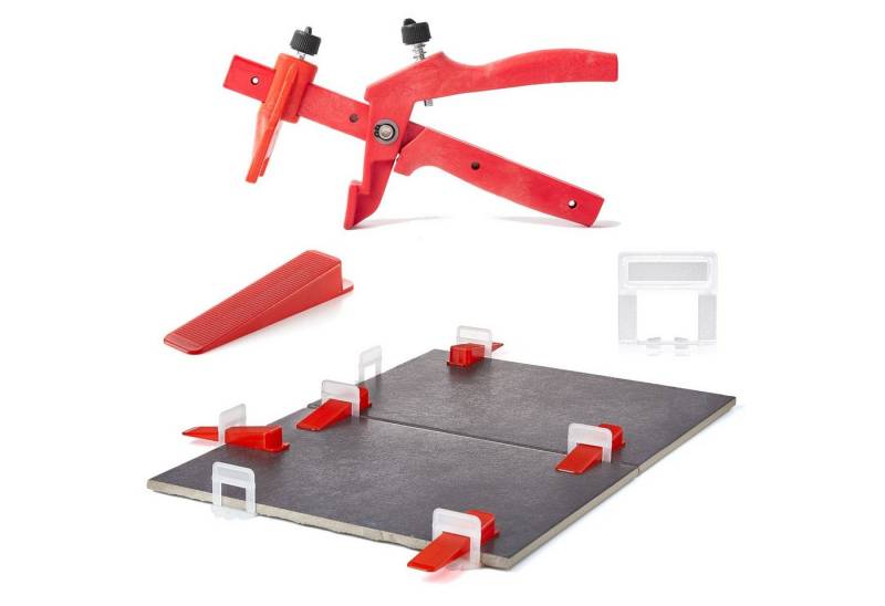 BigDean Verlegeset 2mm Fliesen Nivelliersystem 5000 Laschen 1000 Keile 1 Zange von BigDean