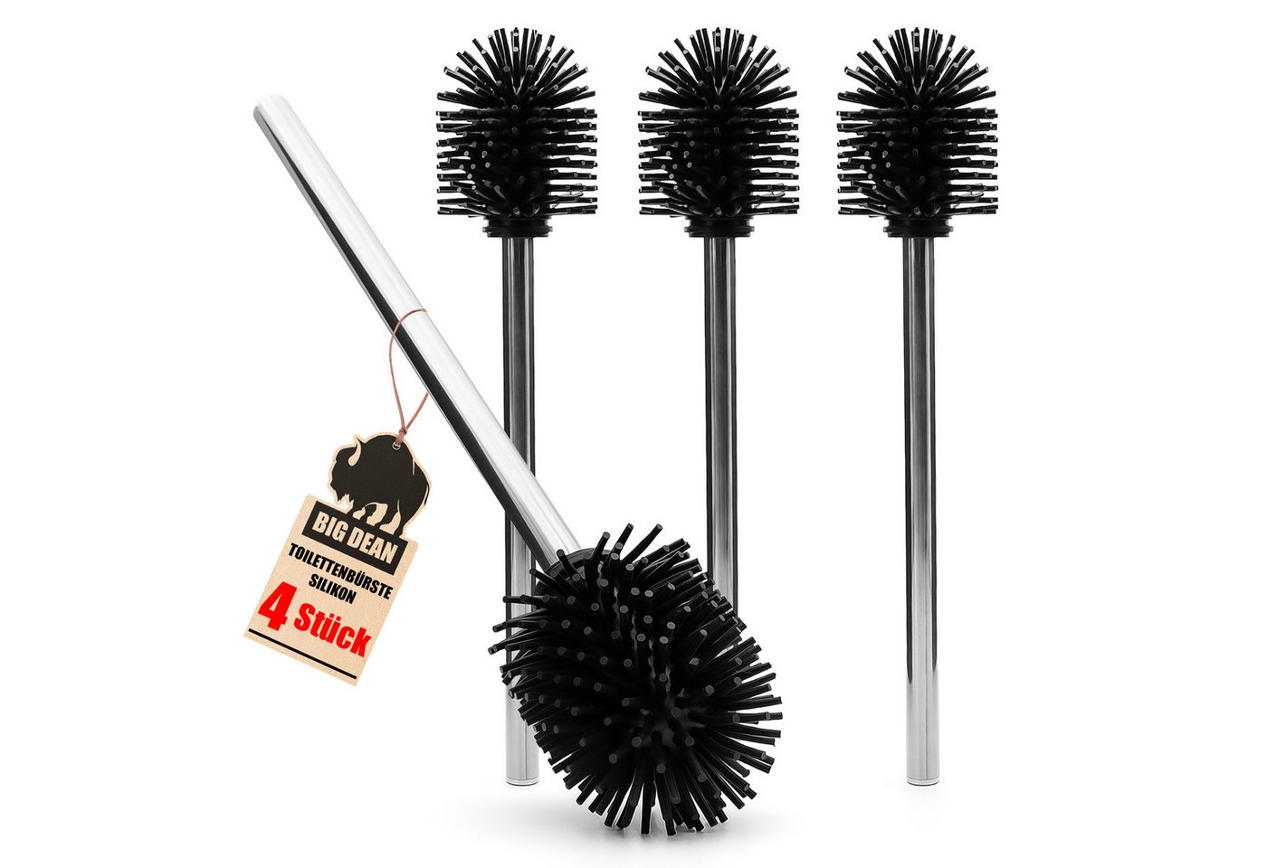 BigDean WC-Reinigungsbürste Silikon Klobürste – Silikon WC Bürste im 4er Set, Toilettenbürste, (1-tlg) von BigDean