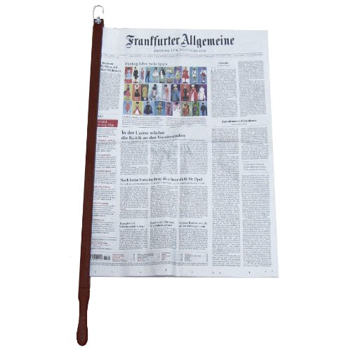 BigDean Zeitungshalter Zeitungsstock Pronto Nussbaum dunkel max. 60cm Einspannlänge von BigDean