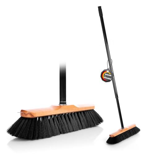 BigDean Zimmerbesen mit Stiel 150 cm ausziehbar – Besen mit feinen Rosshaar Borsten & Made in Germany von BigDean
