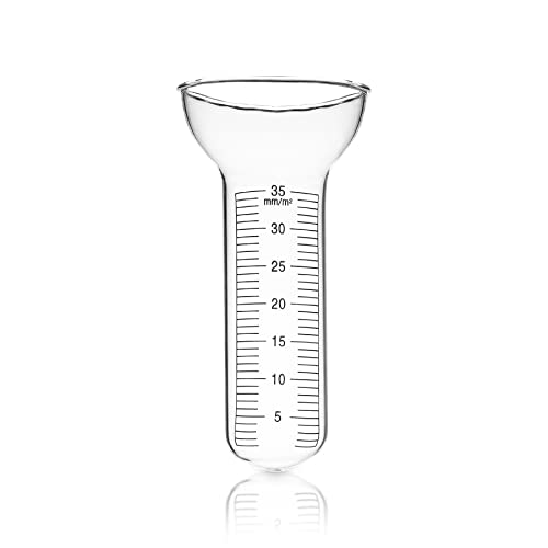 BigDean Regenmesser/Niederschlagsmesser - Für 1-35 mm Messungen - Einfach abzulesen - Qualität aus Glas - Perfekt für das Messen von Niederschlagsmenge von BigDean