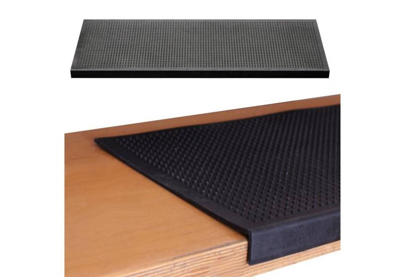 BigDean Stufenmatte 25x75cm Gummimatte Rutschschutz Stufen außen Winkelkante selbstklebend, Höhe: 3 mm von BigDean