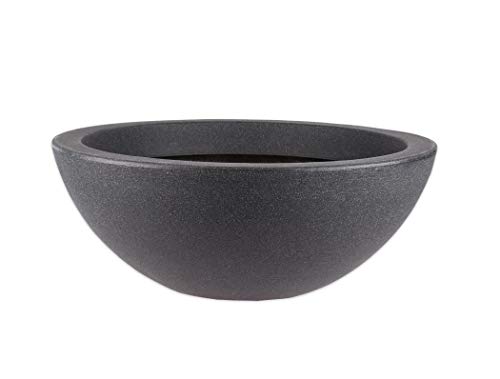 BigDean XXL Pflanzschale Wasserschale Ø 52 cm Höhe ca. 19 cm - Brunnenschale für Miniteich - Stabiler Kunststoff - Anthrazit Stein-Optik - Abfließen möglich - Grabschale BigDean XXL Pflanzschale Wasserschale Ø 52 cm Höhe ca. 19 cm - Brunnenschale für Miniteich - Stabiler Kunststoff - Anthrazit Stein-Optik - Abfließen möglich - Grabschale von BigDean