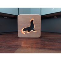 Robbe Holz Deko - Led Nachtlicht Tischlicht Seals Usb-C von BigHeadWood