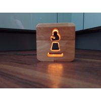Schach Led Nachtlicht/Tischlicht, Holz, Deko, Schachfigur, Läufer, Chess Piece, Bishop, 9, 5 cm, Neu von BigHeadWood