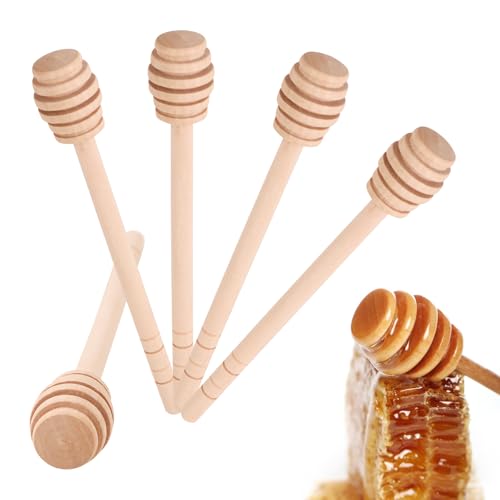 BigKego 5 Stück Honiglöffel Holz Honigheber Honigspirale Honigstab Rührstäbchen Honigrührer Honey Sticks Honig Dipper 15cm für Marmelade Honig von BigKego