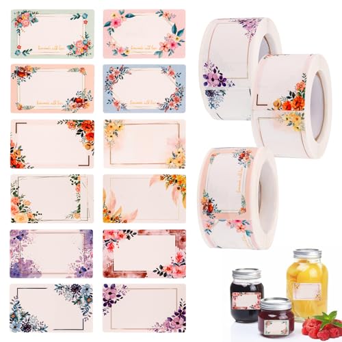 BigKego 750 Stück Marmeladen Etiketten Selbstklebend Klebeetiketten zum Beschriften Geschenkaufkleber Homemade Aufkleber für Gläser Marmelade Backen Flaschen Tüten 30x50mm von BigKego