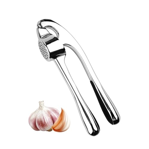BigKego Knoblauchpresse Knoblauchschneider Garlic Press Knoblauch Crusher Knoblauch Handpresse 16.5cm Praktische Küchenhelfer für Knoblauch Ingwer von BigKego