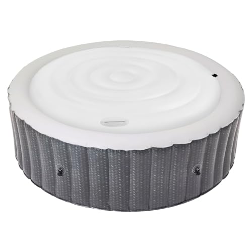 Aufblasbare Abdeckung Whirlpool,Whirlpool Thermoabdeckung Mit Griffen und Inflations Deflationsventil,Universelle Aufblasbare Poolabdeckung Winddicht Schneebedeckter Whirlpools-Deckel (Rund, 140cm) von BigKing