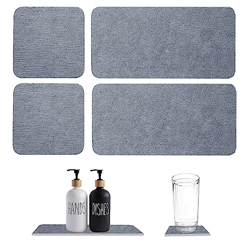 BigKing 4 Stück Wasser Absorbent Diatomit Untersetzer, Kieselgur Erde Seifenhalter, Seifenschachteln, Saugfähige Steine für Handdesinfektionsmittel Tassen Getränkeflaschen (Dunkelgrau) von BigKing