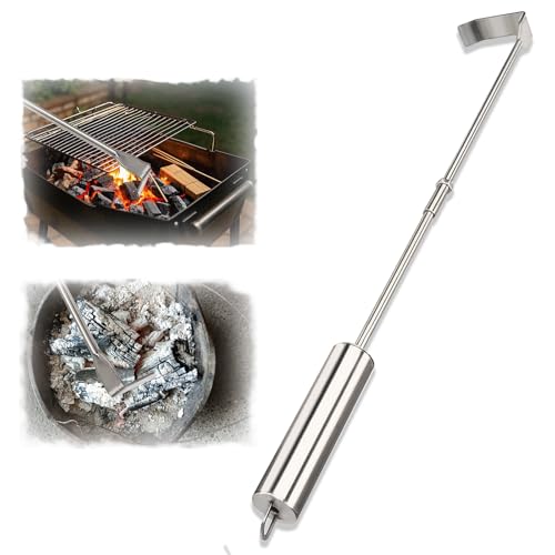 BigKing Asche-Rechen aus Edelstahl, 45,7 cm (18 Zoll), abnehmbar, für Asche, leicht zu verstauen, geeignet für alle Arten von Holzkohlegrills von BigKing