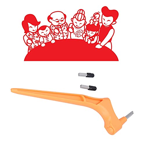 BigKing Craft Schneidewerkzeug, 360 Grad rotierendes Schnitzmesser Cutter Set Kit für DIY Handarbeit (Orange, Edelstahl, Kunststoff) von BigKing