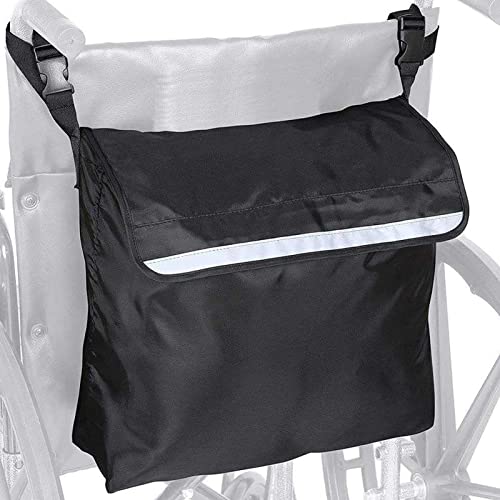 BigKing Rollstuhl-Aufbewahrungstasche Hinten, Rollstuhl-Rucksack-Tasche Elektro-Rollstuhl-Zubehörtasche Für Stuhllehne Schwarz von BigKing