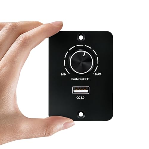 BigKing Stufenloser DC 12V Dimmer für LED Lampen 5A PWM 3 Drähte Dimmschalter – Ideal für Wohnmobile Boote & mehr (Schwarz) von BigKing