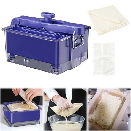 BigKing Tofu Presse aus Kunststoff mit Tofutuch und Filtertüte Spülmaschinenfest BPA-Frei 18 x 16 x 10 cm Tofu Maker Käsehersteller für Hausgemachten Tofu und Käse von BigKing