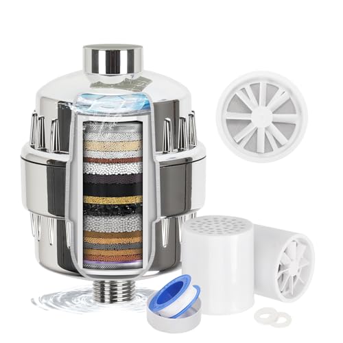 Bigking Dusche Filter Für Hartes Wasser, Mit Vitamin C Filter Für Hartes Wasser, Wasserfilter Dusche Mit Austauschbarer Mehrstufen-Filterpatrone Zur Entfernung Von Chlor, Schwermetallen von BigKing