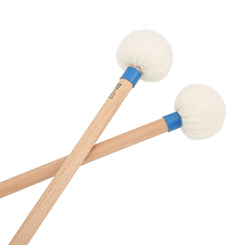 Drum Mallet Kit, 2-teiliges Drum Mallet Filzkopf-Holzgriff, rutschfestes, leichtes Instrumenten-Zubehör-Set zum Spielen von Schlagzeug, Pauke(Blau) von BigKing
