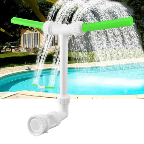 Dual Spray Pool Springbrunnen, Einstellbare Wasserfallrichtung und Höhe, Kühlwassertemperatur 6-10 Grad für Garten Streufunktion Außendekoration (fluoreszierend) von BigKing