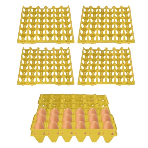 Eierkisten, 5 STÜCKE Kunststoff Eierkartons 30 Zellen Eierkisten Halter Tablett für Lagerung Transport Home Farm Supplies(Gelb) von BigKing