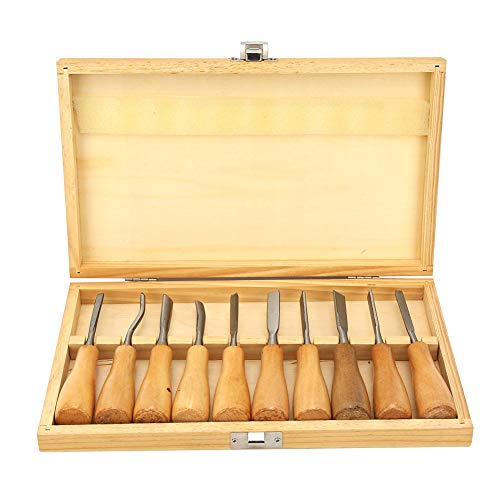 Handwerkzeug, 10 Stück Hochhärte Holzgriff Schnitzmesser Meißel Kit Set Holzbearbeitungs-Handwerkzeug Handwerkzeug, 10 Stück Hochhärte Holzgriff Schnitzmesser Meißel Kit Set Holzbearbeitungs-Handwerkzeug von BigKing