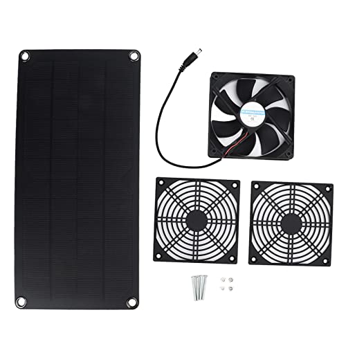 Kleiner Solarpanel-lüfter, 10 W Solarbetriebener Ventilator für den Außenbereich, Solarpanel Fan Kit, Solarbetriebener Ventilator für Hundehühnerstall von BigKing