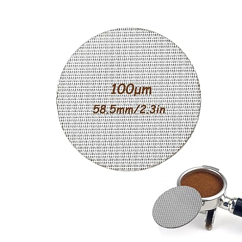 Puckfilter,Kaffee Siebträgersieb Wiederverwendbares 316er Edelstahl Pucksieb Filterzubehör 100μm Filterfeinheit(58.5mm) von BigKing