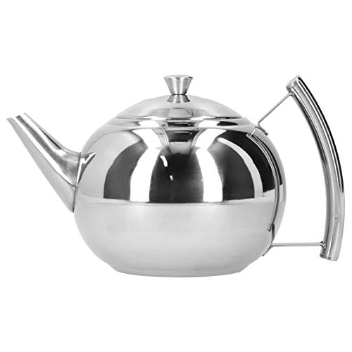 Teekanne, Edelstahl Teekanne Tee Kaffeekanne Wasserkocher Behälter mit Teeblatt Infuser Filter(2L) von BigKing